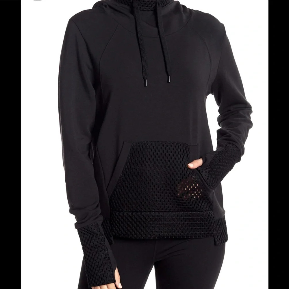 Alo Yoga Cotton Eclipse Mesh Detail Hoodie